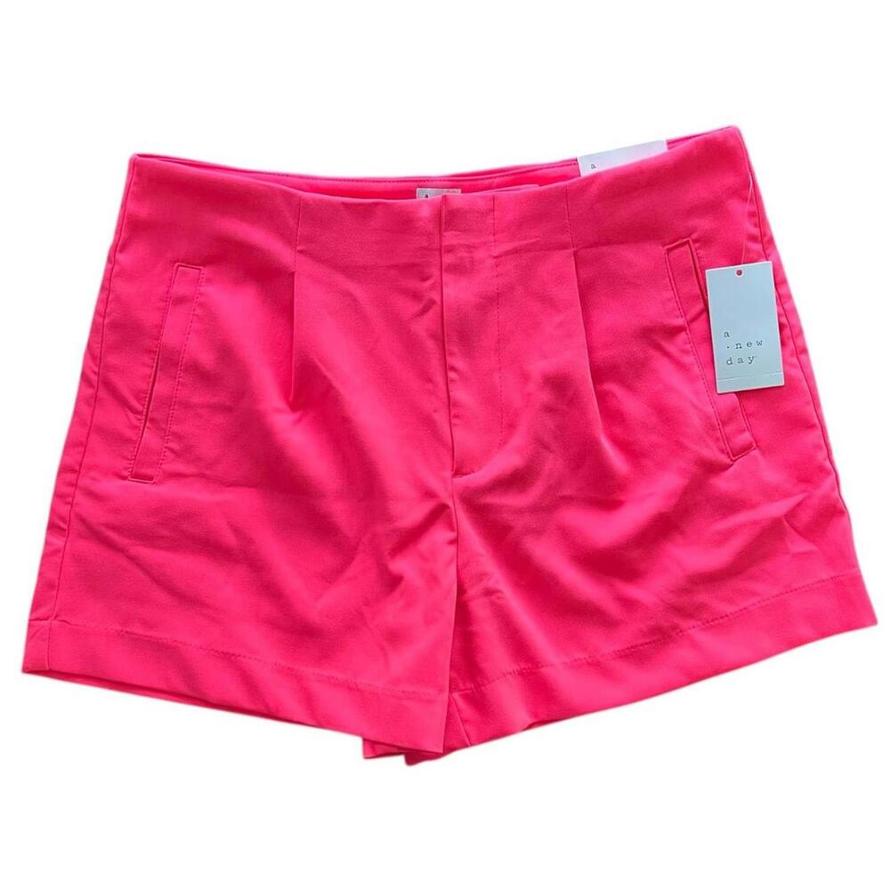 NWT - A New Day Hot Pink High Waisted Shorts - Size 12 - Picture 2 of 6